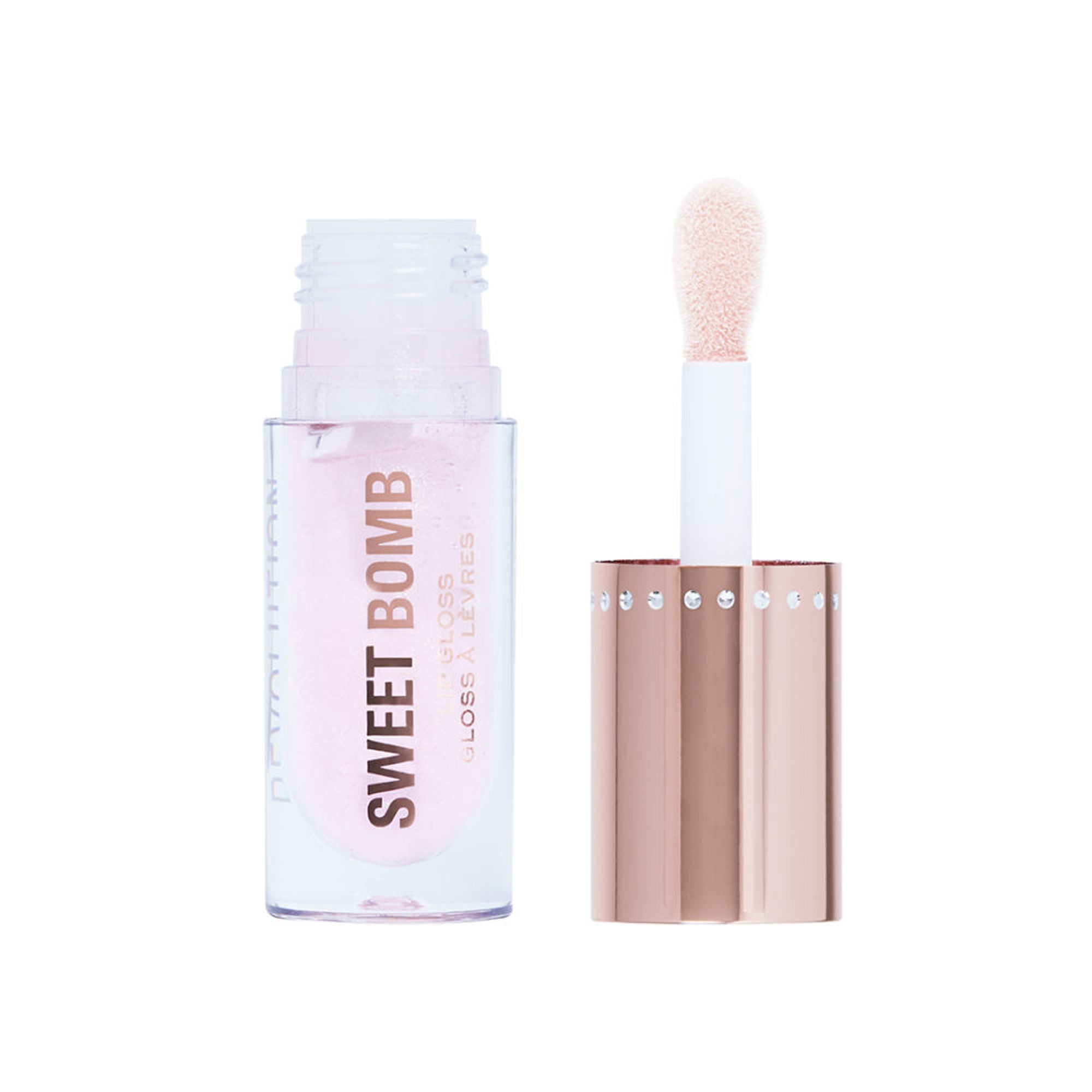 Makeup Revolution Y2K Baby Sweet Bomb Lip Gloss - Candyfloss Pink Glitter - Distacart