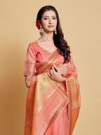 Sangria Woven Design Border Art Silk Banarasi Saree
