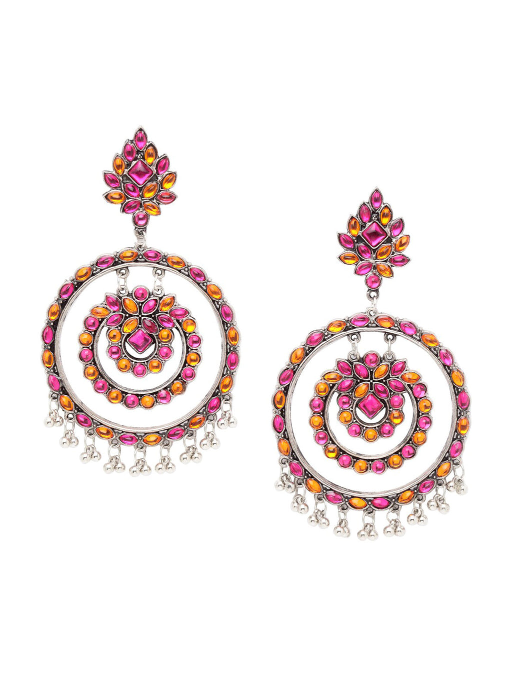 Shining Diva Multicoloured Oxidised Contemporary Drop Earrings - Distacart