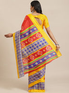 Saree Mall Red & Off-White Dyed Effect Saree - Distacart