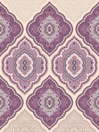 Dreamscape Purple & Cream-Coloured 144 TC Bedsheet with Pillow Covers - Distacart