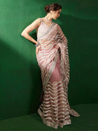 Sangria Embellished Party Wear Saree - Distacart