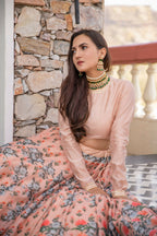 Wedding Designer Light Peach Chanderi Designer Lehenga - Anbazaar - Distacart