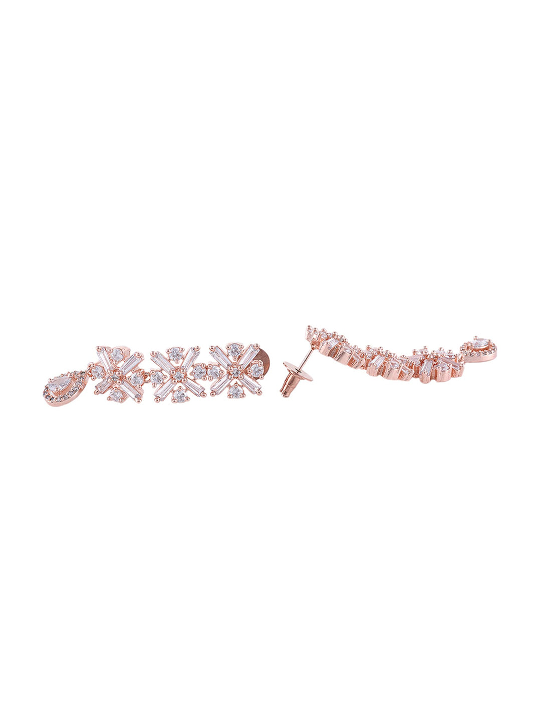 Saraf RS Jewellery Rose Gold-Plated American Diamond Studded Handcrafted Jewellery Set - Distacart