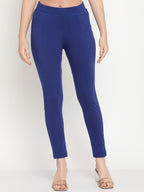 TAG 7 Women Blue & Mustard Yellow Pack of 2 Straight Fit Ankle-Length Leggings