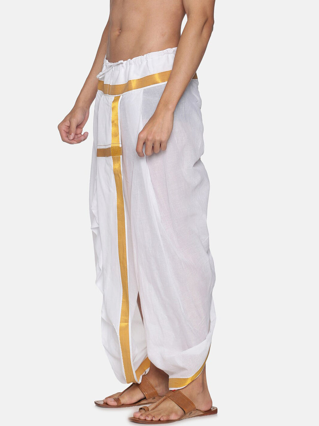 Sethukrishna Men White Readymade Cotton Dhoti - Distacart