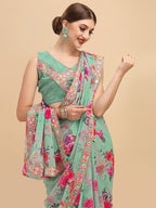 Sangria Women Sea Green Sarees - Distacart