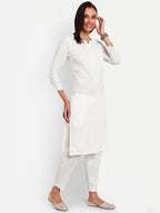 ADA Floral Embroidered Chikankari Kurta