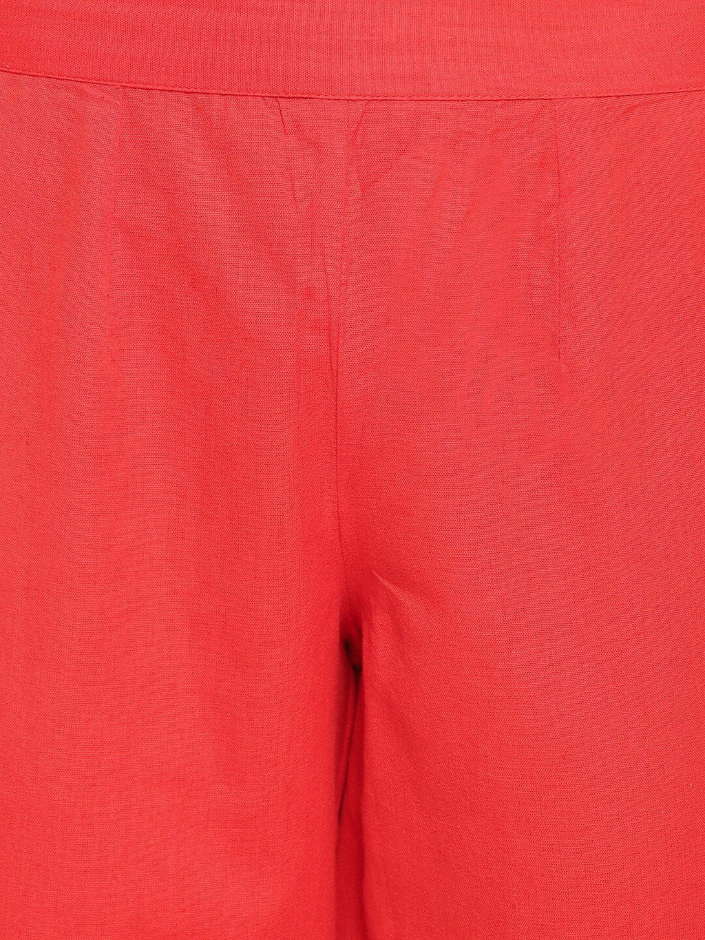 Janasya Red Solid Kurta with Trousers & Dupatta - Distacart