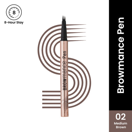Swiss Beauty Browmance Pen Fills In Sparse Hair For 8-Hour Stay - 2 Medium Brown