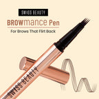 Swiss Beauty Browmance Pen Fills In Sparse Hair For 8-Hour Stay - 2 Medium Brown - Distacart