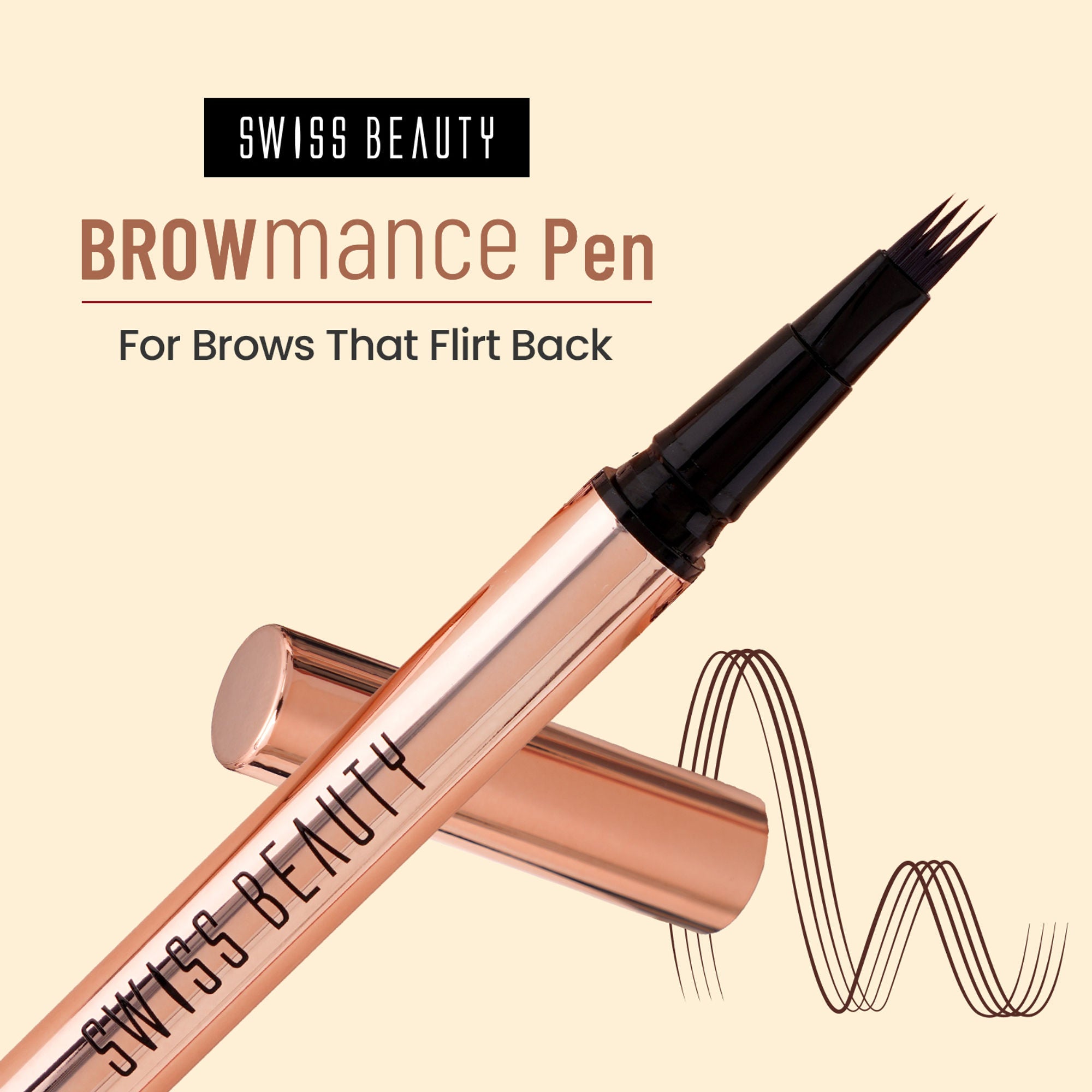 Swiss Beauty Browmance Pen Fills In Sparse Hair For 8-Hour Stay - 2 Medium Brown - Distacart