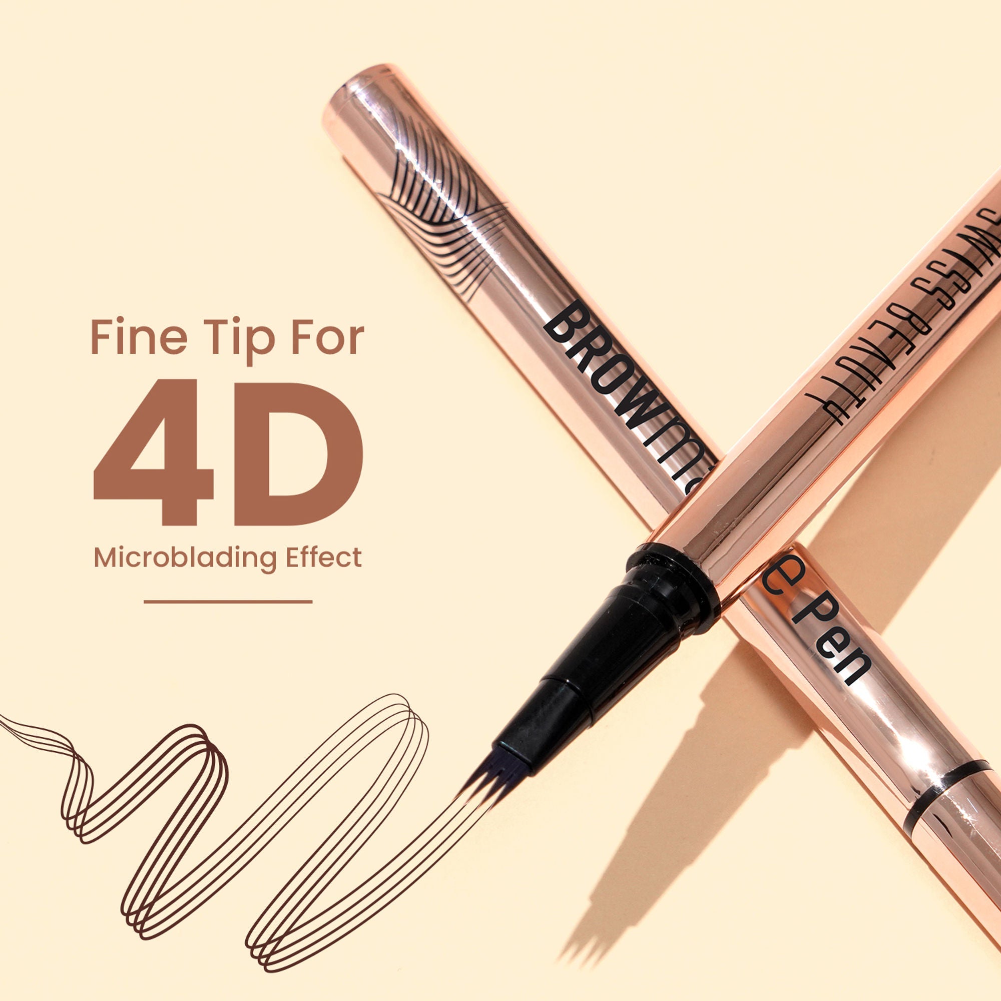 Swiss Beauty Browmance Pen Fills In Sparse Hair For 8-Hour Stay - 2 Medium Brown - Distacart