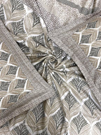 BELLA CASA Beige & Off White Ethnic Motifs 350 TC King Bedsheet with 2 Pillow Covers