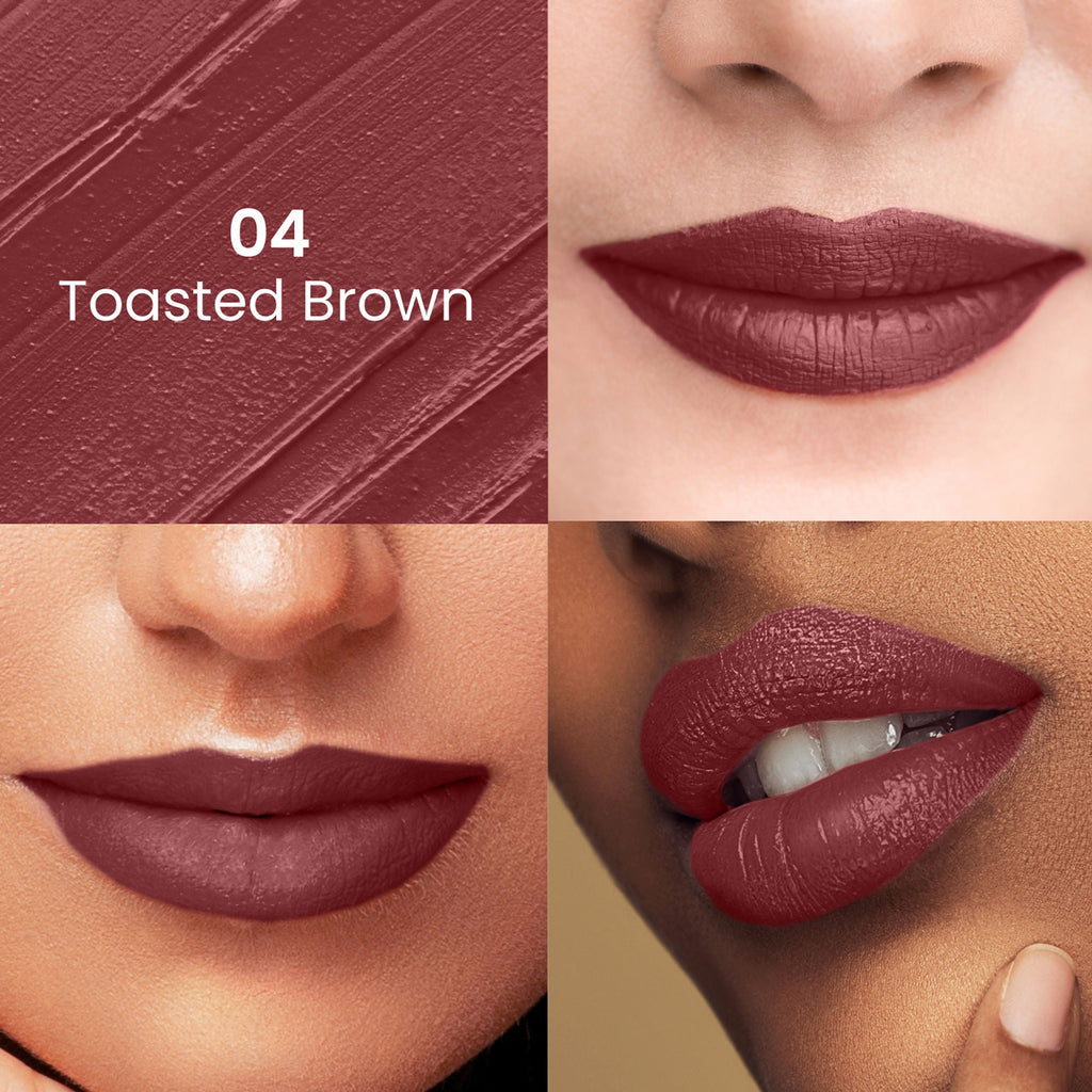 Swiss Beauty Satin Comfort Smooth Glide, Highly Pigmented , Ultra Hydrating Lipstick - 4 Toasted Brown - Distacart