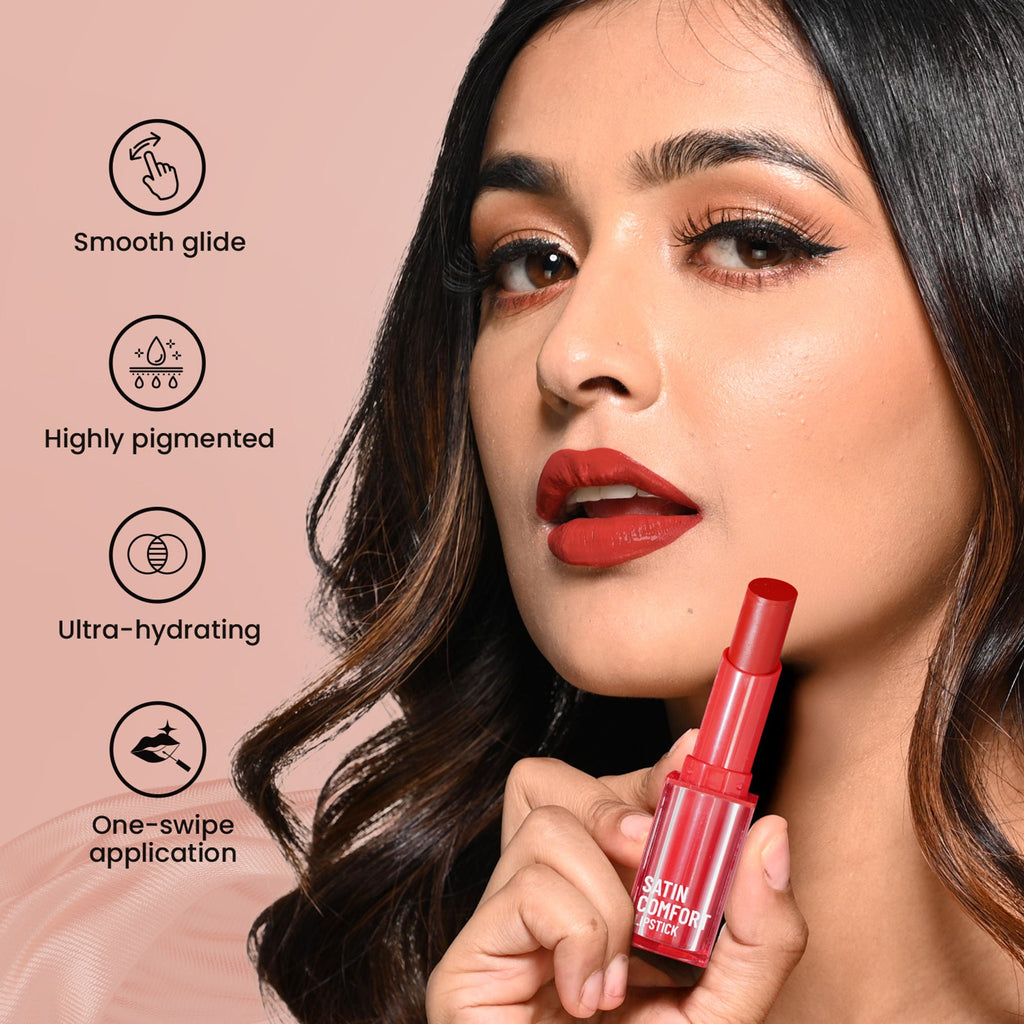 Swiss Beauty Satin Comfort Smooth Glide, Highly Pigmented , Ultra Hydrating Lipstick - 20 Night Wine - Distacart