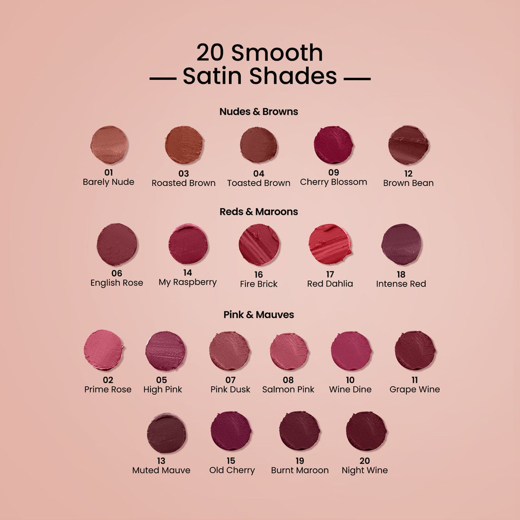 Swiss Beauty Satin Comfort Smooth Glide, Highly Pigmented , Ultra Hydrating Lipstick - 20 Night Wine - Distacart