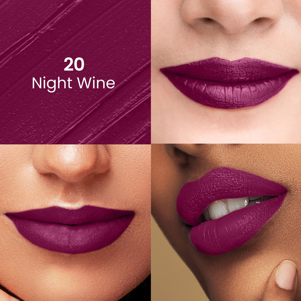 Swiss Beauty Satin Comfort Smooth Glide, Highly Pigmented , Ultra Hydrating Lipstick - 20 Night Wine - Distacart