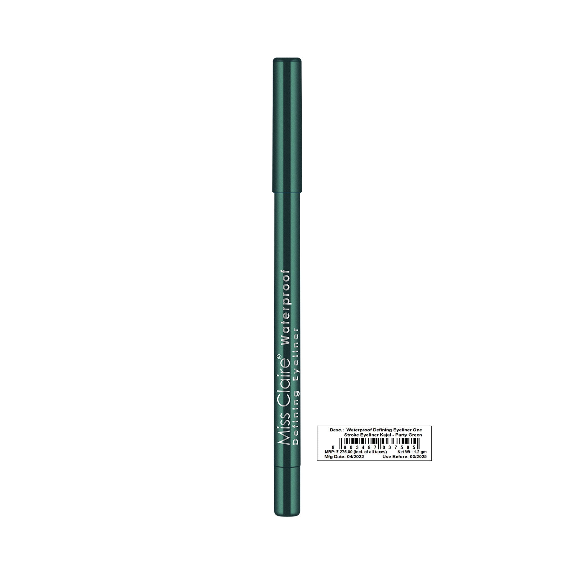 Miss Claire Waterproof Defining One Stroke Eyeliner Kajal - Party Green
