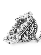 Yellow Chimes Silver-Plated Kolhapuri Peacock Design Jhumkas Earrings - Distacart