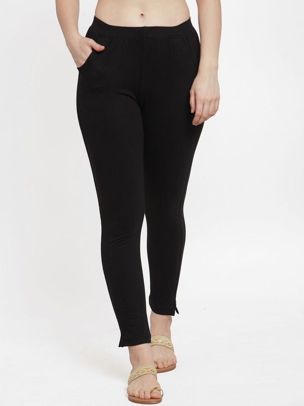 TAG 7 Women Pack Of 2 Solid Straight-Fit Ankle-Length Leggings