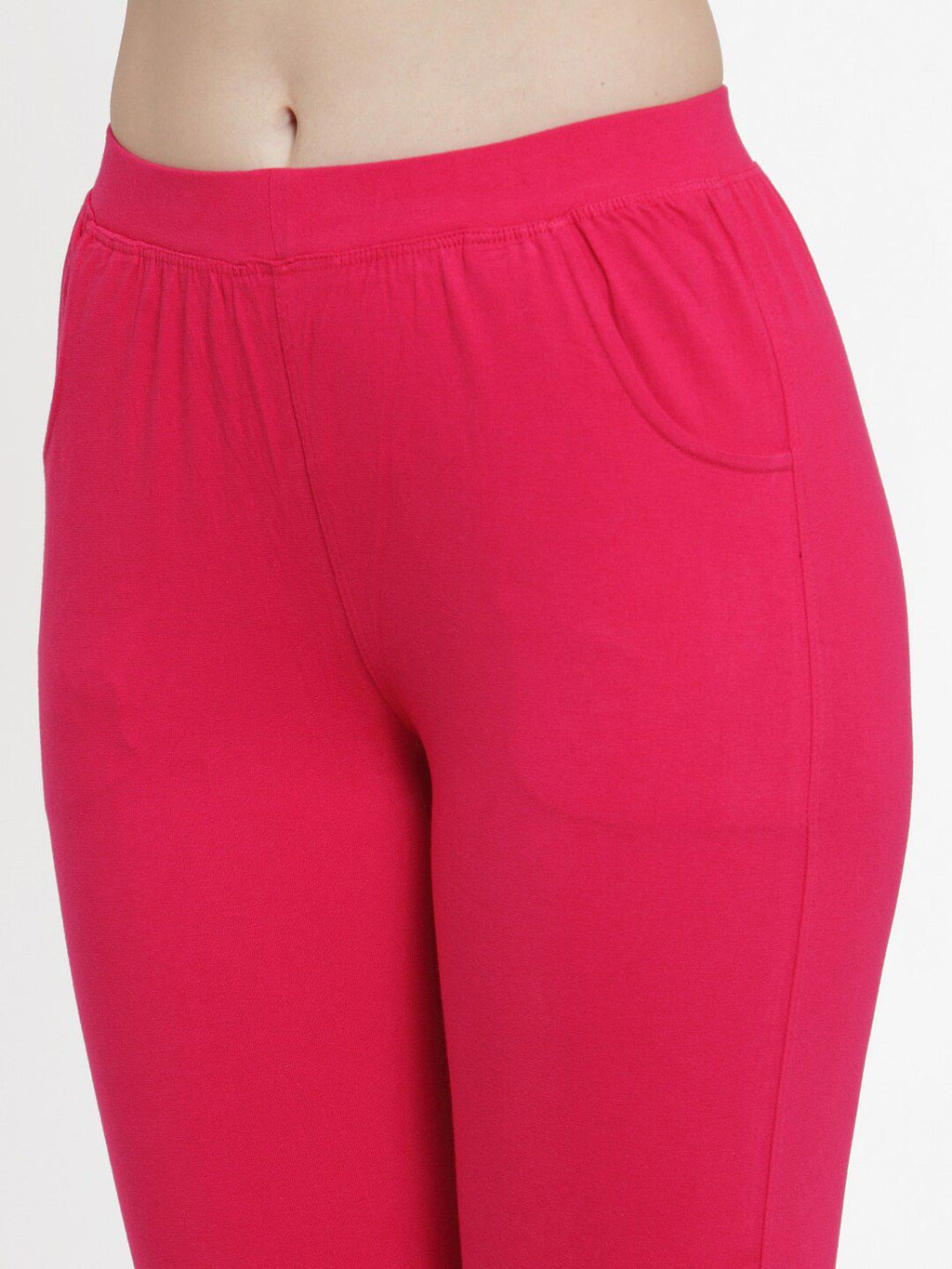TAG 7 Women Pack Of 2 Pink & Black Solid Straight-Fit Ankle-Length Leggings