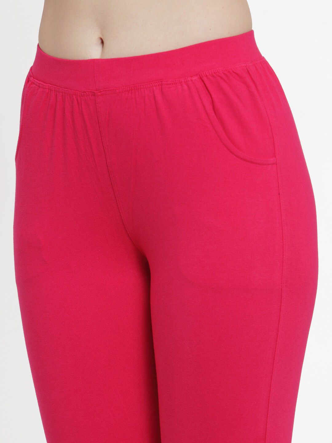 TAG 7 Women Pack Of 2 Pink & Black Solid Straight-Fit Ankle-Length Leggings