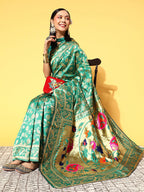Saree Mall Ethnic Motifs Silk Blend Banarasi Sarees