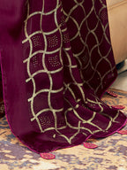 Saree Mall Magenta & Gold-Toned Ethnic Printed Silk Blend Sarees