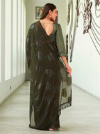 Tikhi Imli Green Floral Embellished Saree - Distacart