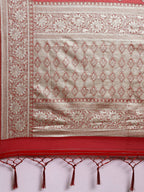 Saree Mall Red Ethnic Motifs Zari Organza Banarasi Saree - Distacart