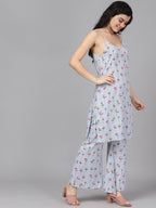 Aks Floral Printed Regular Kurta With Sharara - Distacart