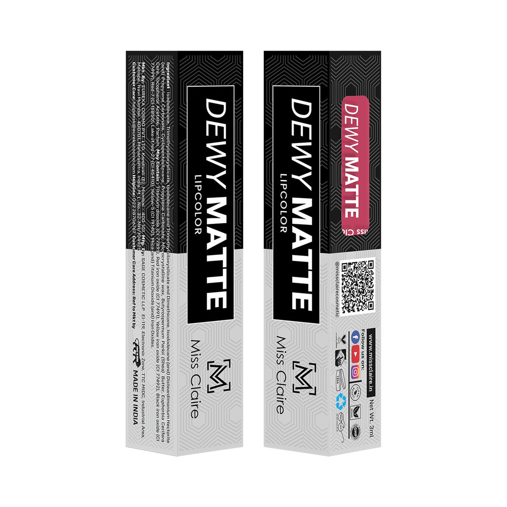 Miss Claire Dewy Matte Lip Color - 17 Rosetta - Distacart