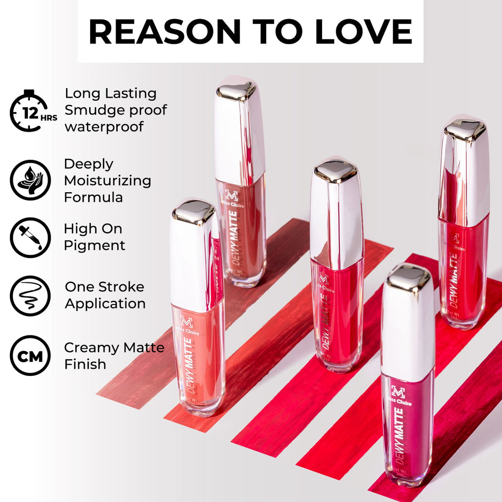 Miss Claire Dewy Matte Lip Color - 17 Rosetta - Distacart