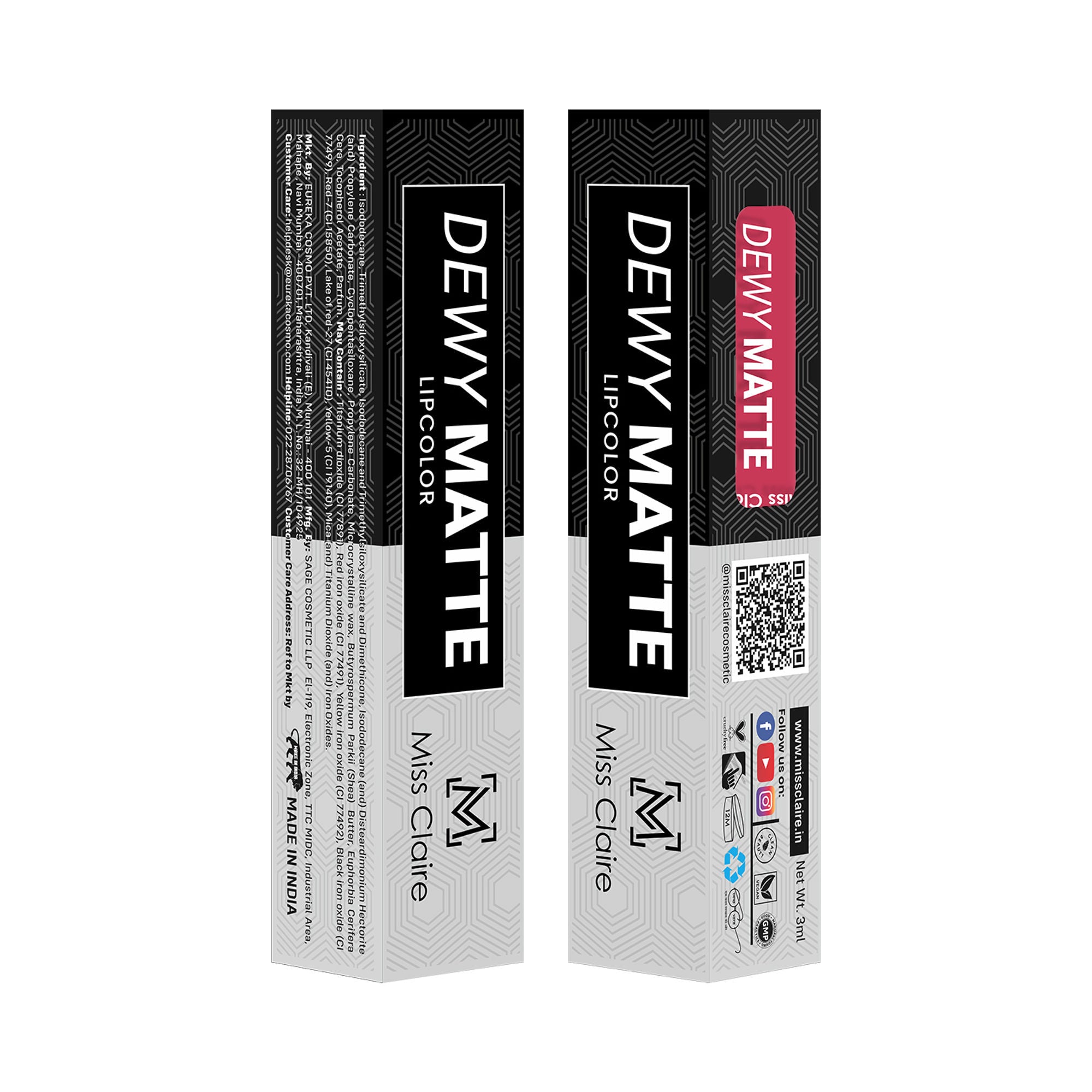 Miss Claire Dewy Matte Lip Color - 18 Blushing Bride - Distacart