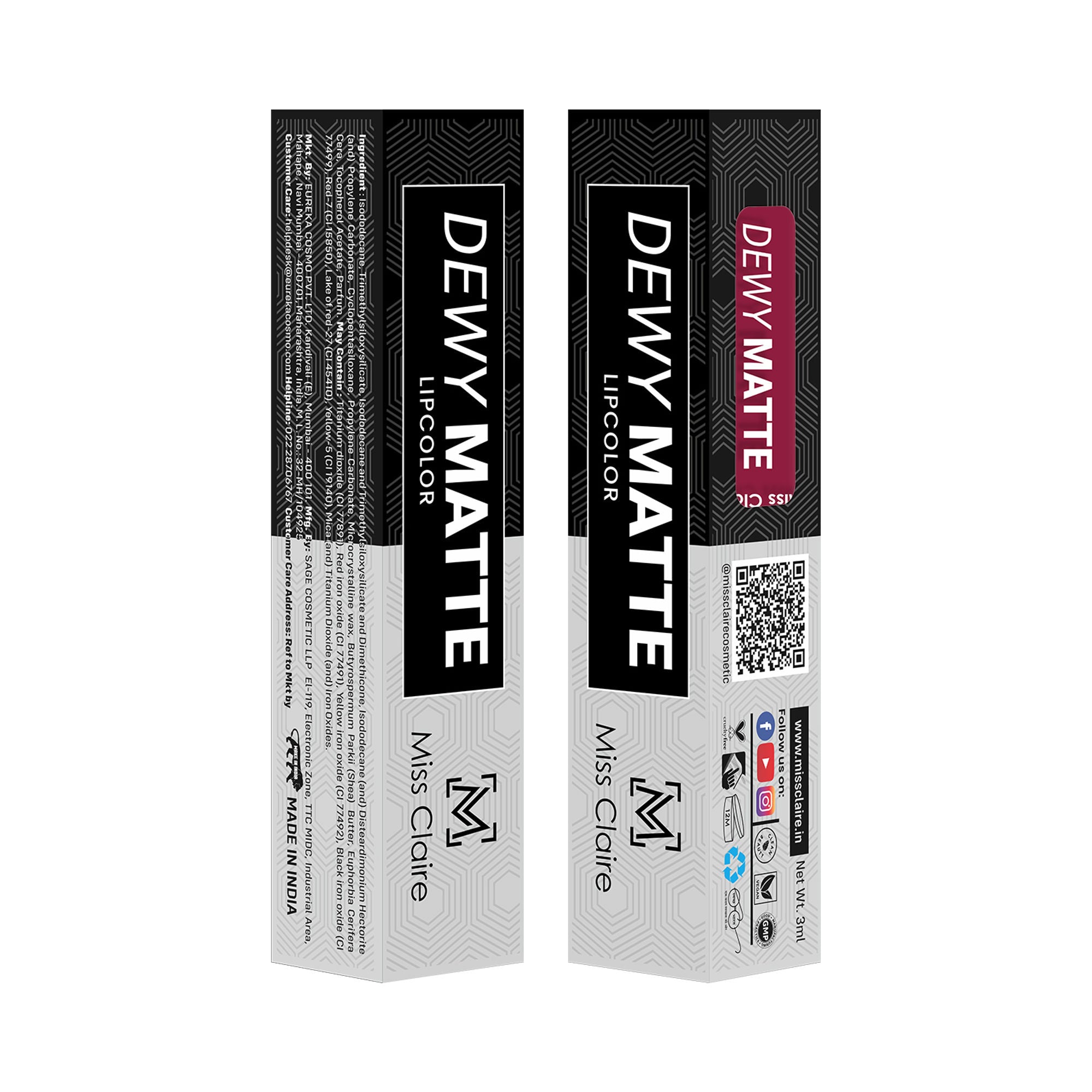 Miss Claire Dewy Matte Lip Color - 20 Berryfique - Distacart