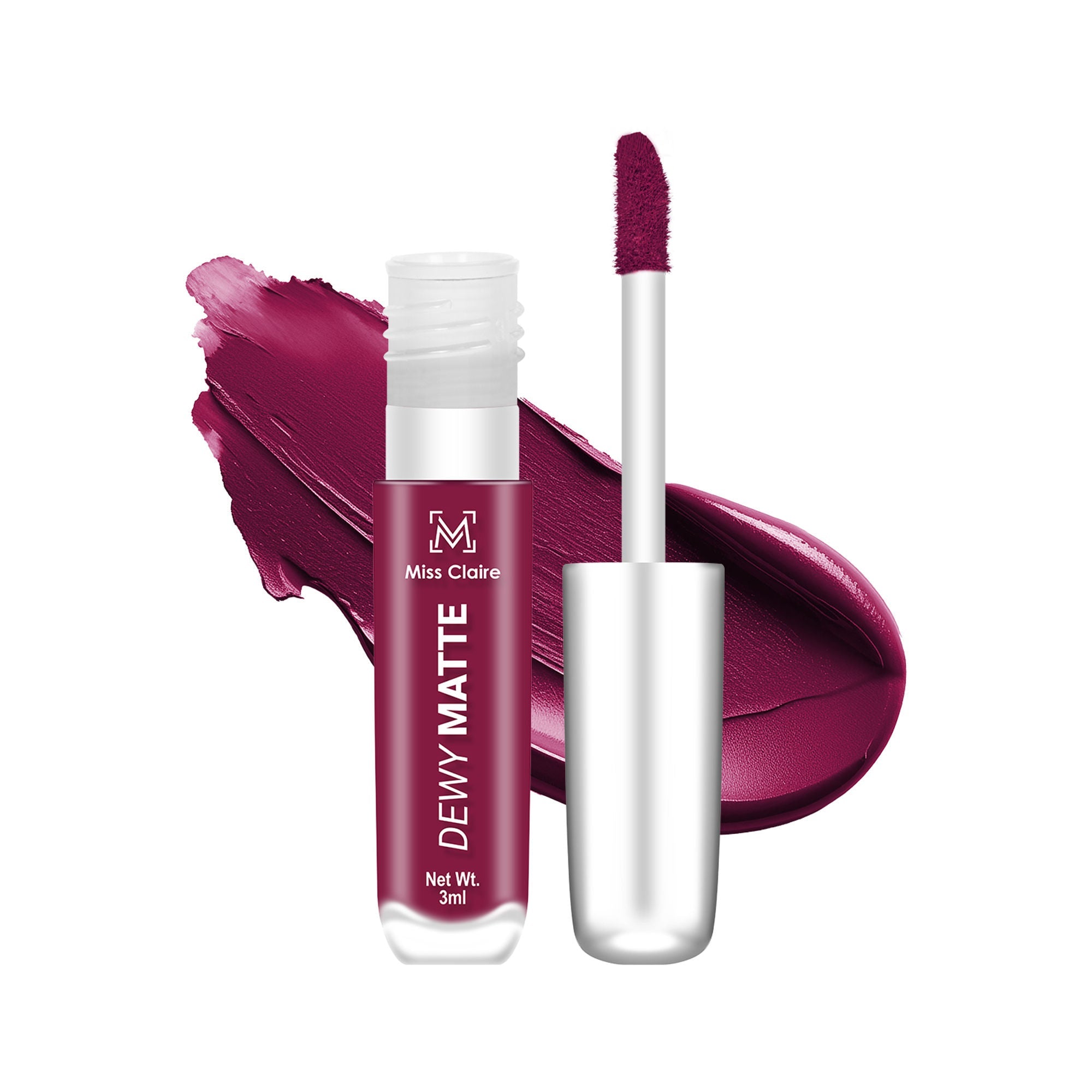 Miss Claire Dewy Matte Lip Color - 21 Plum Pop - Distacart