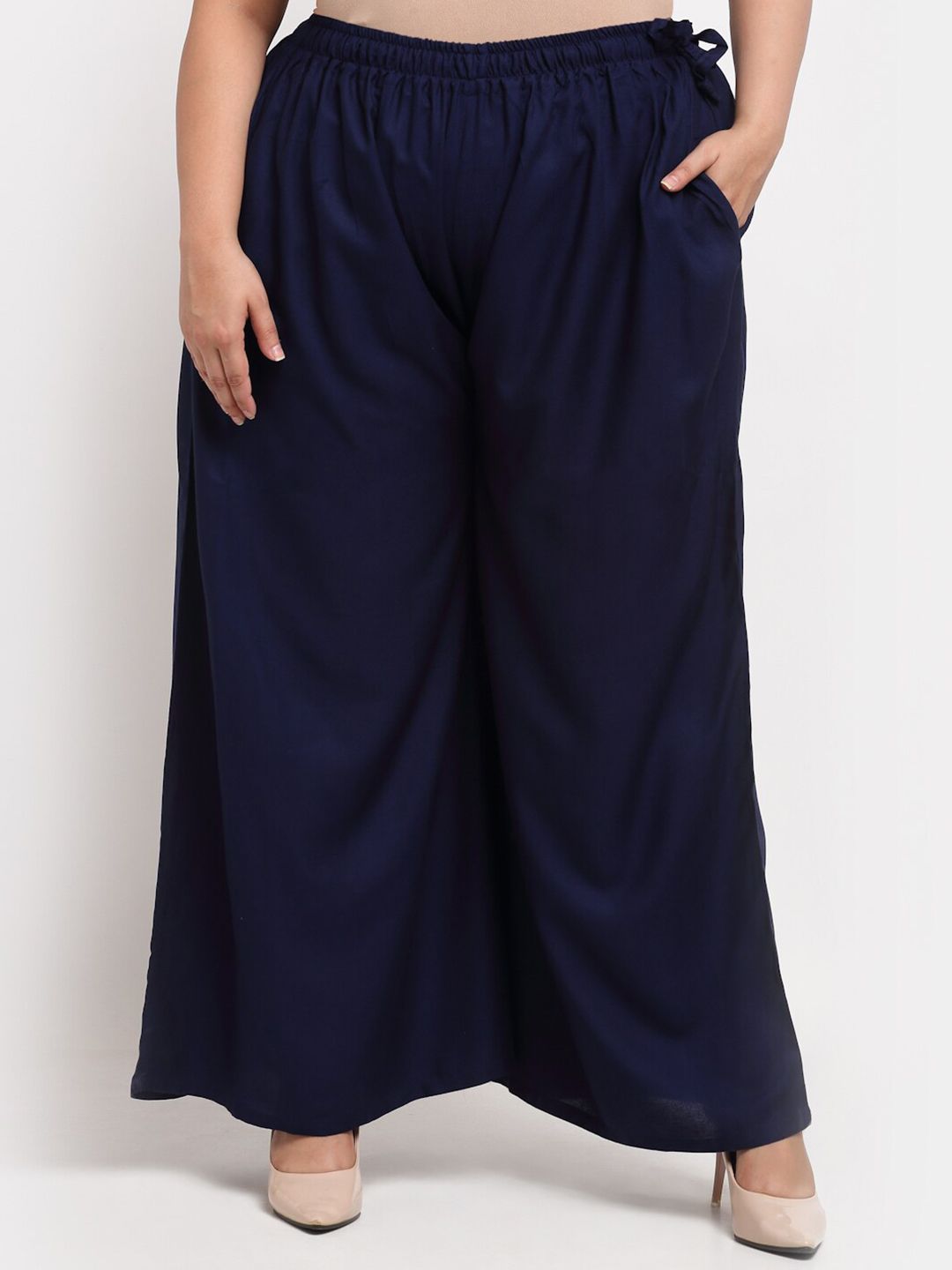 TAG 7 Women Plus Size Mid-Rise Wide Leg Palazzos