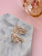 Shining Diva 18k Rose Gold Plated Zircon Earrings - Distacart
