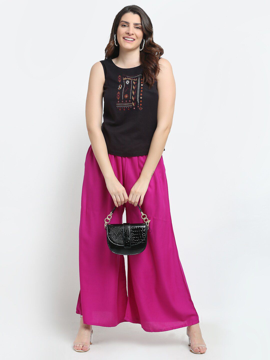 TAG 7 Women Flared Regular Palazzos