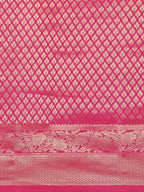 Saree Mall Pink Ethnic Motifs Zari Silk Blend Banarasi Saree For Women - Distacart