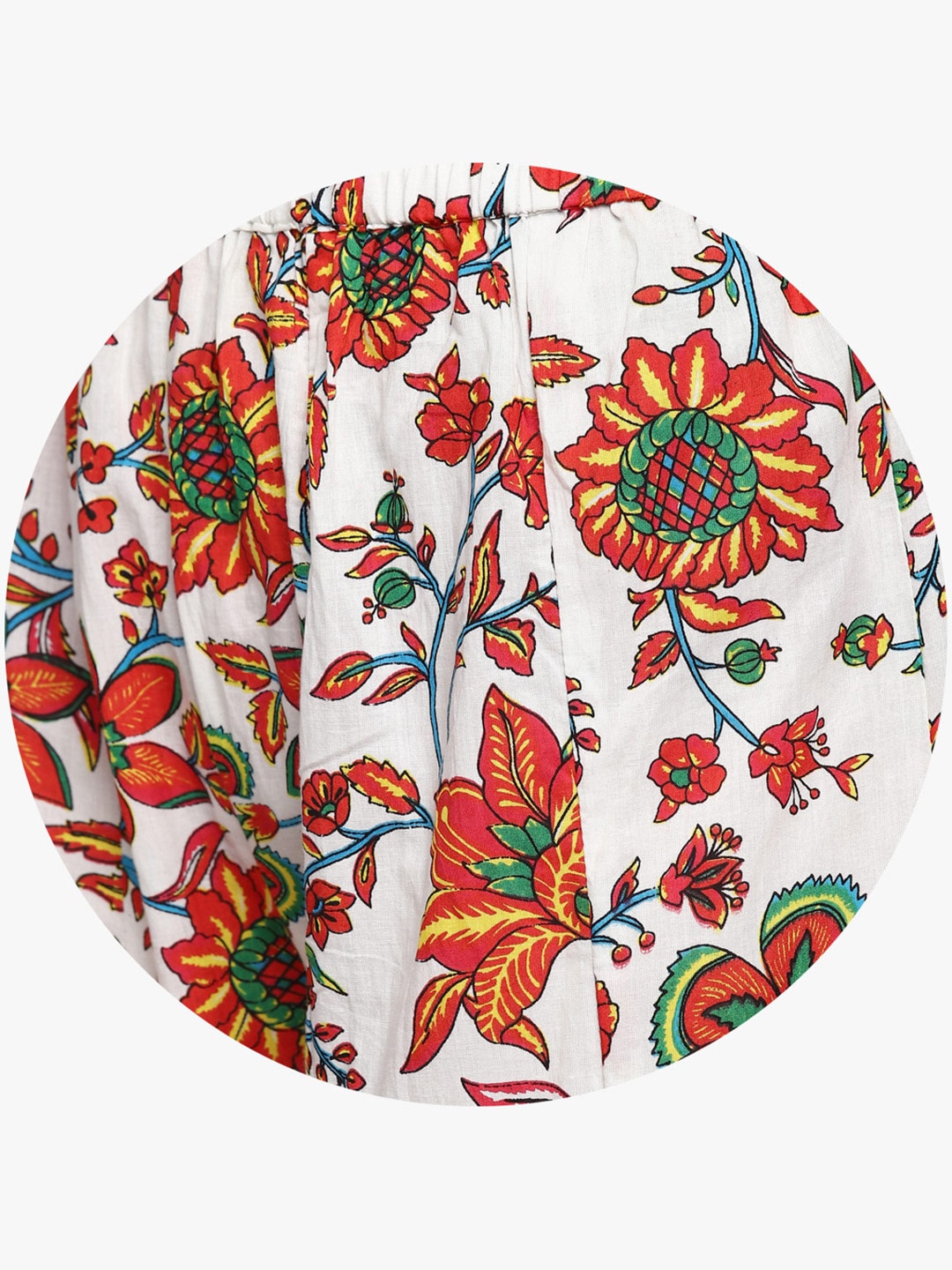 Sangria Women Orange & White Solid Kurta Set