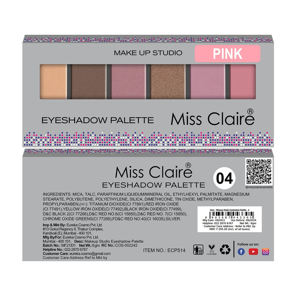 Miss Claire Makeup Studio Eyeshadow Palette - 4 - Distacart