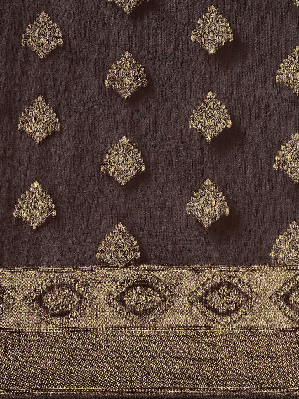 Saree Mall Brown Ethnic Motifs Linen Blend Banarasi Saree - Distacart