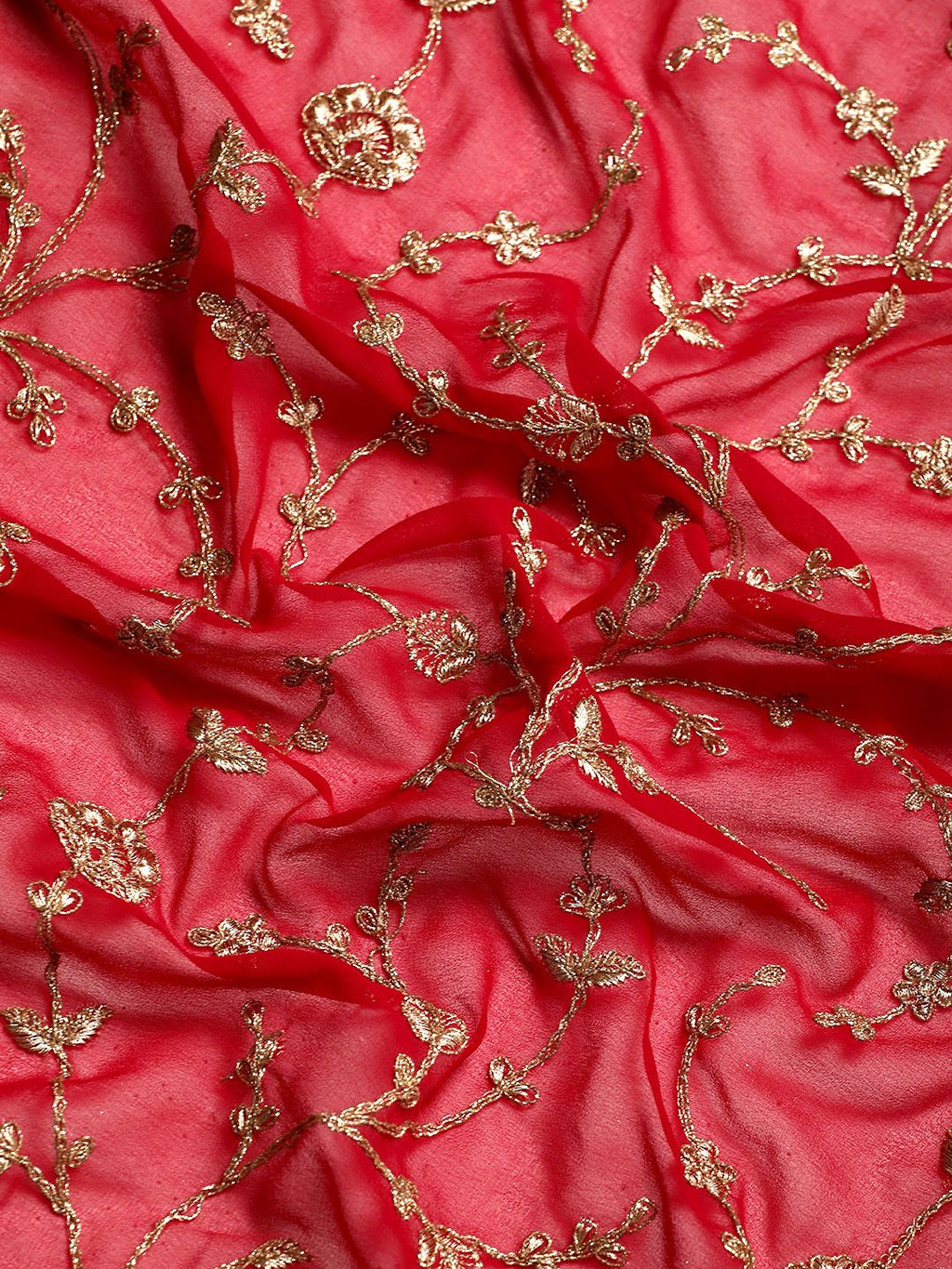 kasee Floral Zari Pure Georgette Saree - Distacart