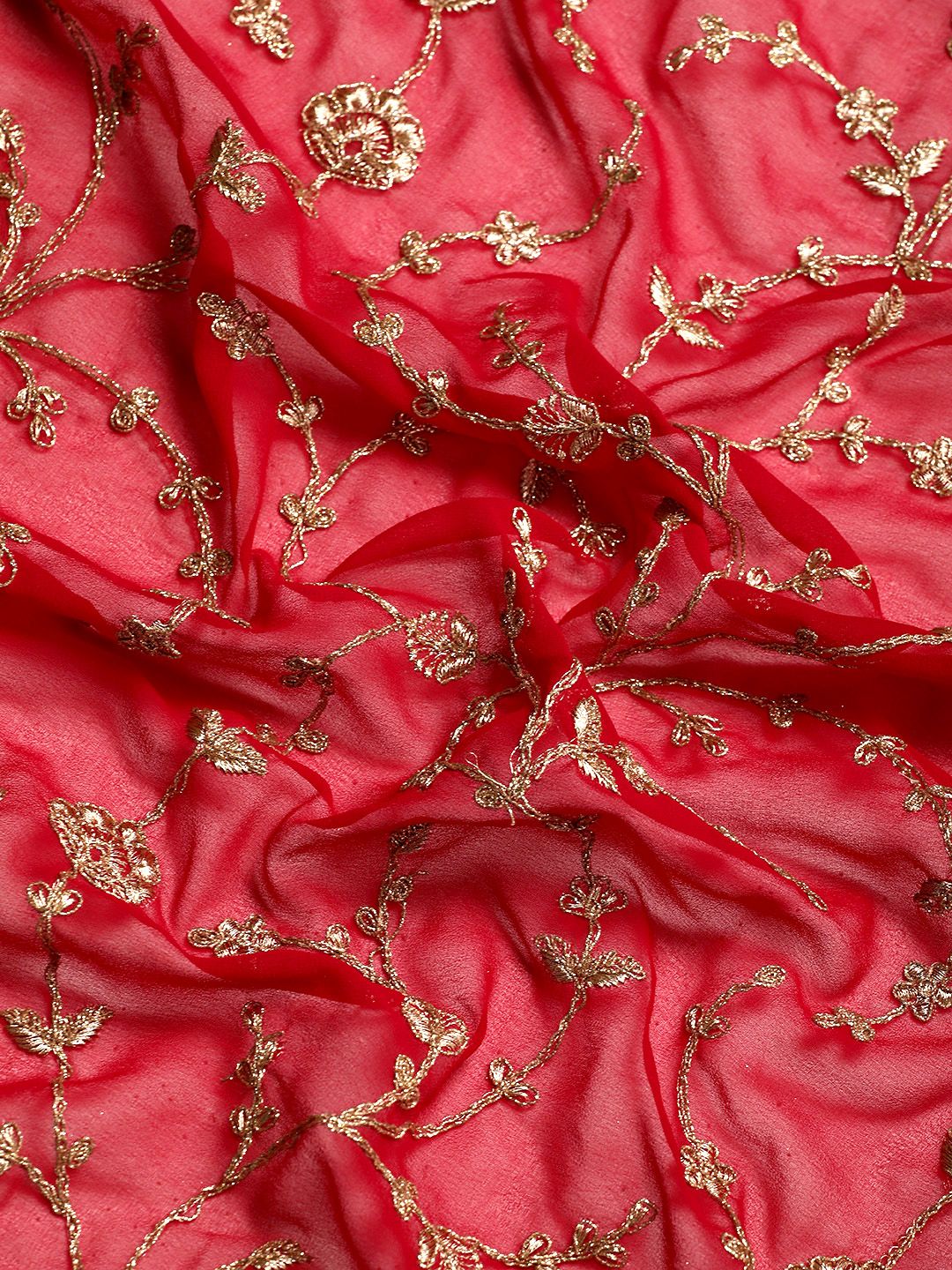kasee Floral Zari Pure Georgette Saree - Distacart