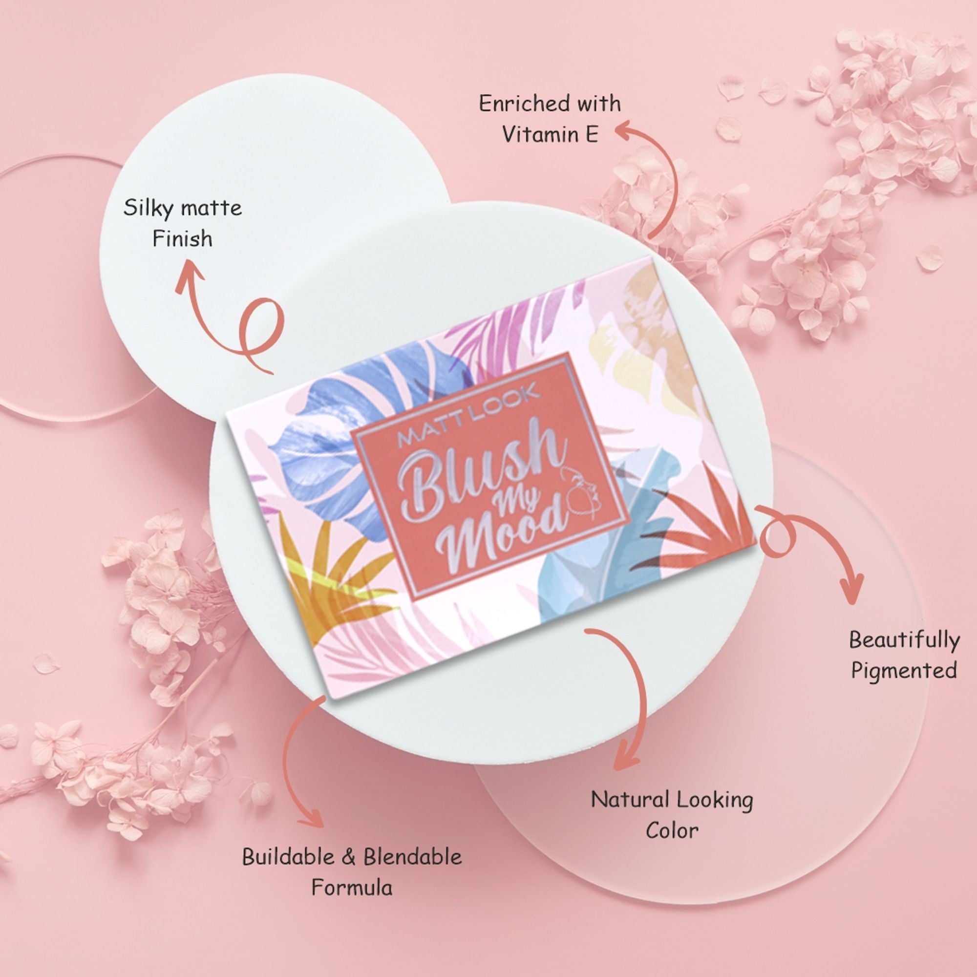 Matt Look Blush My Mood Highly Pigmented Blusher Palette - 02 Beautiful Inside Out