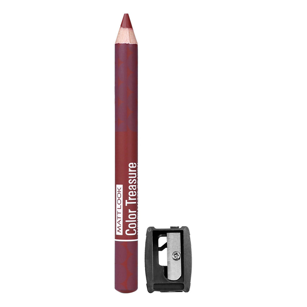 Matt Look Color Treasure Luxury Matte Lip Pencil Crayon - 04 Loveable Wine - Distacart