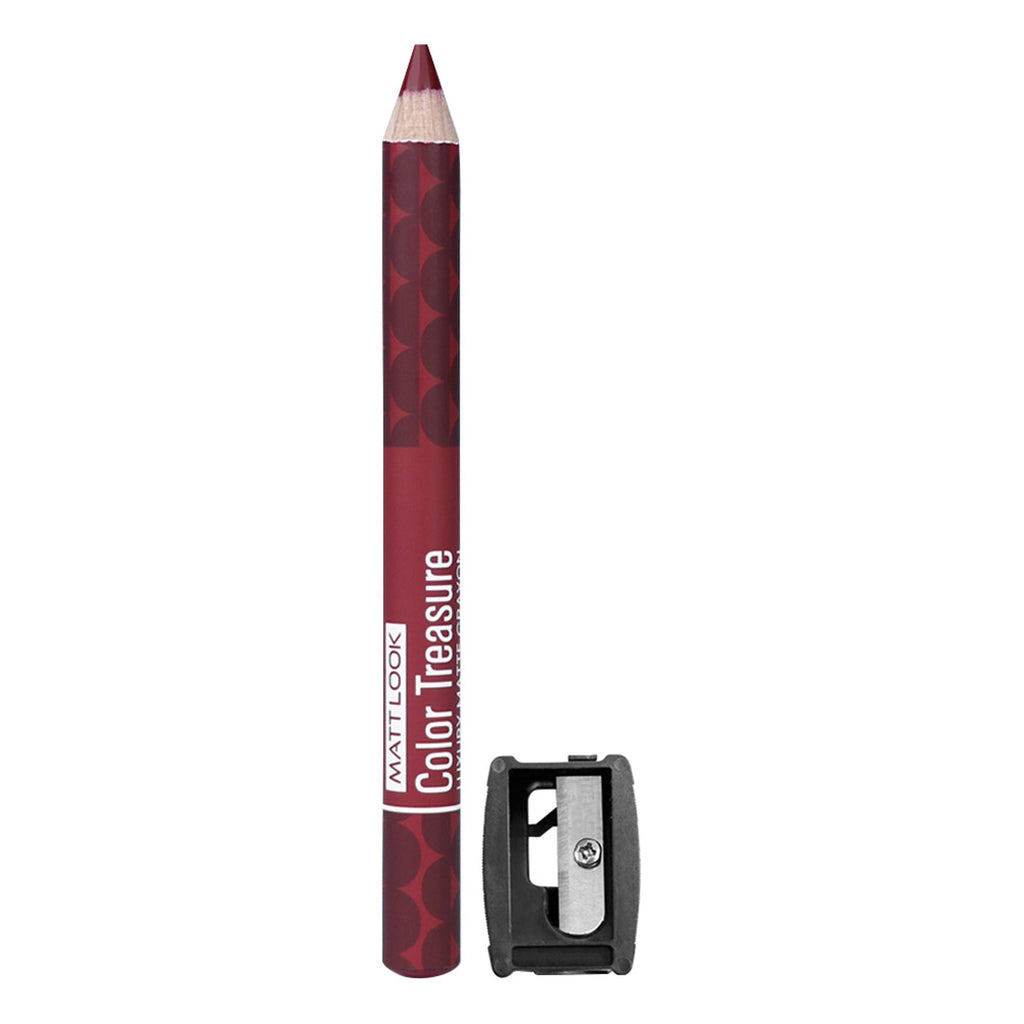 Matt Look Color Treasure Luxury Matte Lip Pencil Crayon - 07 Crazy Wine - Distacart