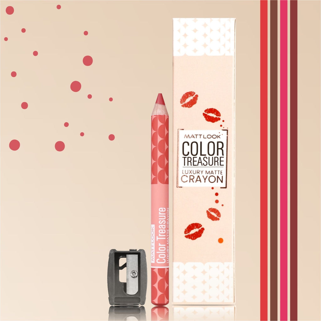 Matt Look Color Treasure Luxury Matte Lip Pencil Crayon - 13 Candy Peach - Distacart